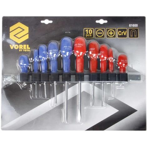 TOYA 10 Tlg Schraubendreher-Satz + Wandhalterung – Bild 2