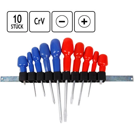 TOYA 10 Tlg Schraubendreher-Satz + Wandhalterung – Bild 4