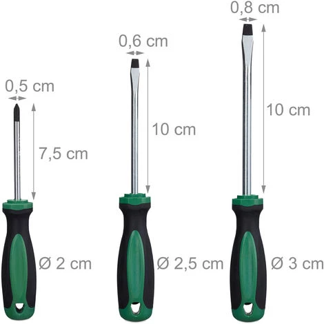 RELAXDAYS 60 X Schraubendreher, 30 Schlitz, 30 Kreuzschlitz, Schraubenzieher Set Magnetisch, Profi Werkzeug, Chrom Vanadium – Bild 4