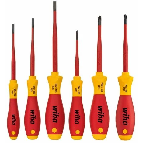 WIHA SoftFinish® Electric SlimFix Schlitz/Phillihps/Xeno PZ Schraubendrehersatz. 6- T 38362