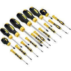 MS WARENVERTRIEB 18 Teiliges Schraubendreher-Set Mit Praktischer Wandhalterung