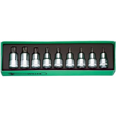 STAHLWILLE Schraubendrehereinsatz 9-teilig 1/2 Zoll T 20 - T