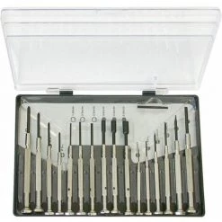 HAUSMARKE Uhrmacher-Schraubendreher-Satz 16-teilig. Aus Metall Mit Drehkappe 52704020