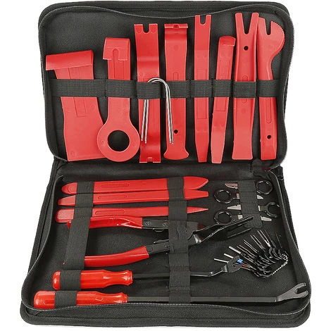 WYCTIN Türverkleidung Zierleistenkeile-Set 22 Tlg - Verschiedene Formen - Fahrzeug Innen-Verkleidung Demontage Mit Nylon - Werkzeug Rolltasche