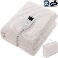 DEUBA Wärmeunterbett Heizdecke 150 X 80cm Fleeceheizdecke Heizmatte Wärmedecke 60W Bett