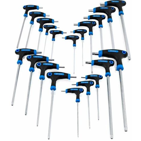 BITUXX 20 Tlg. Innen Inbus Und Torx T Schraubendreher Set Steckschlüsselsatz Schraubenzieher Quergriff 2-10 Mm T10 - T50 Satz Set