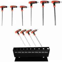 MISO TOOLS 10 Tlg Set Innensechskant Schraubendreher 2-10 Mm Sechskantschlüssel T-Form + Wandhalterung