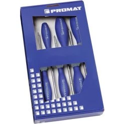 PROMAT Schraubendrehersatz 6-teilig Schlitz / PH 3-Komponentengriff Rundklinge