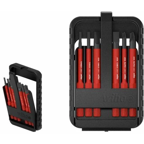 WIHA Bit Set SlimBit Electric Schlitz, PlusMinus/Pozidriv 6-tlg. In SlimBit-Box (43158)