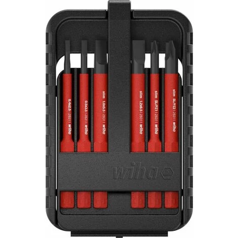 WIHA Bit Set SlimBit Electric Schlitz, PlusMinus/Pozidriv 6-tlg. In SlimBit-Box (43158) – Bild 2