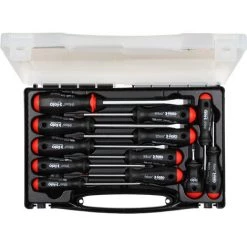 Felo Schraubendreher Satz, 2-Komponenten-Griff, 12-tlg In Koffer SL, PZ, PH
