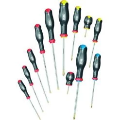 USAG U03240651 - 324 SH12 - 12-TEILIGER SATZ SCHRAUBENDREHER FÜR SCHLITZ- UND KREUZSCHLITZ-, POZIDRIV®- UND SUPADRIV®-SCHRAUBEN