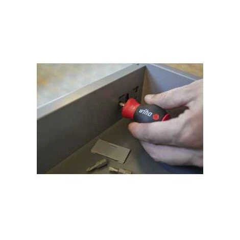 Wiha Schraubendreher Mit Bit Magazin Magnetisch Phillips, Schlitz Mit 6 Bits, Stubby, 1/4 (33738) – Bild 4