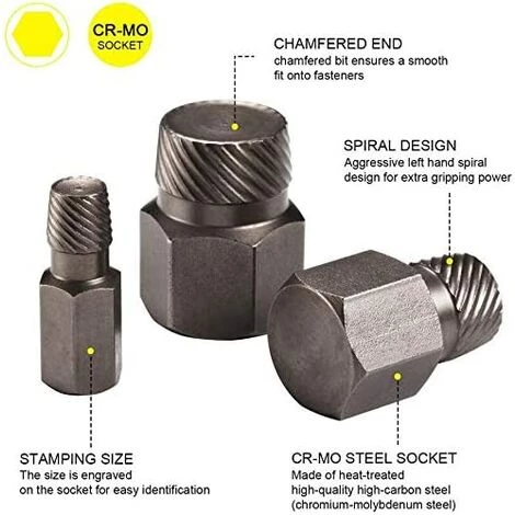 BRIDAY Satz Mit 25 Mehrrilligen Sechskantschraubendrehern Aus Kohlenstoffreichem Stahl – Bild 3