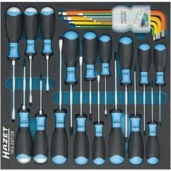 Hazet Schraubendreher-Satz - Pozidriv Profil PZ, Kreuzschlitz Profil PH, Innen-Sechskant Profil, Innen TORX Profil - Anzahl Werkzeuge: 26 - 163-297/26