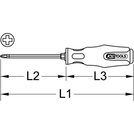 KSTOOLS® KS TOOLS ERGOTORQUEmax Schlagkappen-Schraubendreher, PH0 – Bild 2
