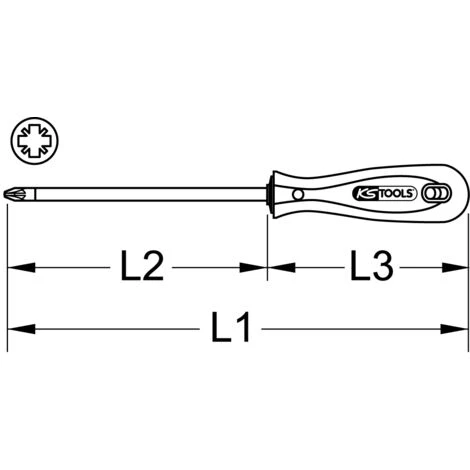 KSTOOLS® KS TOOLS EDELSTAHL Schraubendreher, POZIDRIV, PZ3 – Bild 2