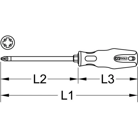 KSTOOLS® KS TOOLS ERGOTORQUEplus Schraubendreher, PZ3, 265mm – Bild 3