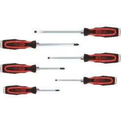 KSTOOLS KS TOOLS ERGOTORQUEmax Schlagkappen-Schraubendreher-Satz, 6-tlg Schlitz, PH