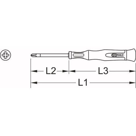 KSTOOLS® KS TOOLS 4 In 1 Feinmechanik-Schraubendreher Für PZ-Schrauben, 130 Mm – Bild 2