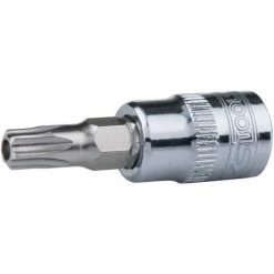 KSTOOLS® KS TOOLS 1/4" CHROMEplus Bit-Stecknuss Torx Mit Stirnlochbohrung,TB27