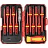 BEARSU Set Mit 13 Magnetisch Isolierten Elektriker-Schraubendrehern Mit Austauschbaren Bits - 1000 V - Kreuzschlitz Und Flache Bits - Reparatursatz