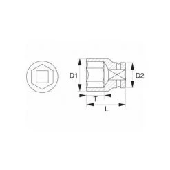 Bahco 3/8 Steckschlüssel-Einsatz, Sechskantprofil, 11 mm