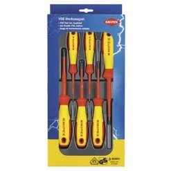 Jeu De 6 Tournevis Plat/PHILLIPS Voltage 1000V - KNIPEX - WERK : 00 20 12 V01