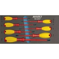 Hazet Schraubendreher-Satz VDE - Kreuzschlitz Profil PH, Schlitz Profil - Anzahl Werkzeuge: 7 - 163-229/7
