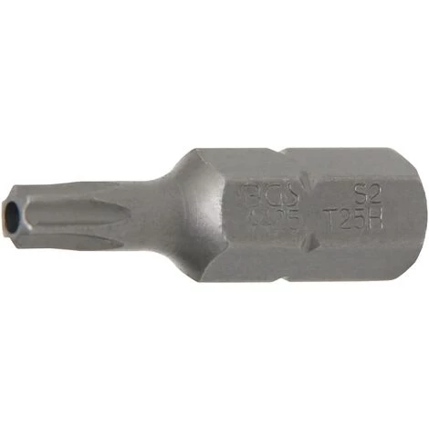 BGS Technic Bit | Länge 30 Mm | Antrieb Außensechskant 8 Mm (5/16") | T-Profil (für Torx) Mit Bohrung T25