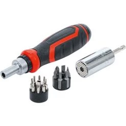 BGS Technic Präzisions-Bit- / Multi-Einsatz-Satz | Mit Ratschen-Drehgriff Für Bits, Umschaltbar | 17-tlg.