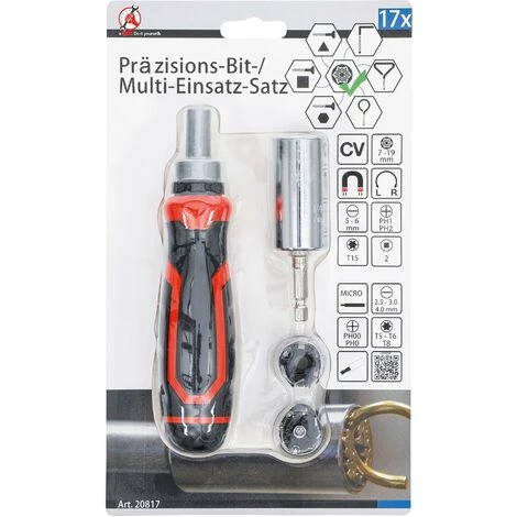 BGS Technic Präzisions-Bit- / Multi-Einsatz-Satz | Mit Ratschen-Drehgriff Für Bits, Umschaltbar | 17-tlg. – Bild 5