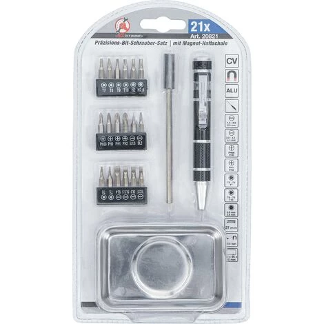 BGS Technic Präzisions-Schraubendreher-Bit-Satz | Mit Magnet-Haftschale | 21-tlg. – Bild 2