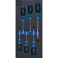 BGS Technic Werkstattwageneinlage 1/3: Schraubendreher T-Profil (für Torx) | 6-tlg.