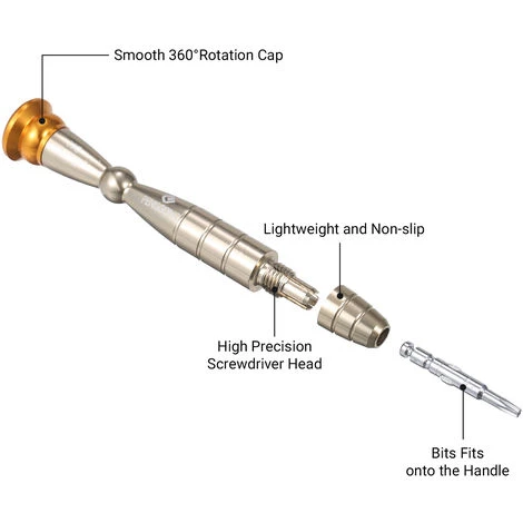 ASUPERMALL 16-in-1-Prazisions-Schraubendreher-Set Mit 12-Bit-Mini-Treiber-Kit Professionelles Elektronik-Reparatur-Tool-Kit Fur Die Reparatur Von Telefonkameras Uhr Tablet PC-Spielekonsole,15 In 1Black – Bild 5
