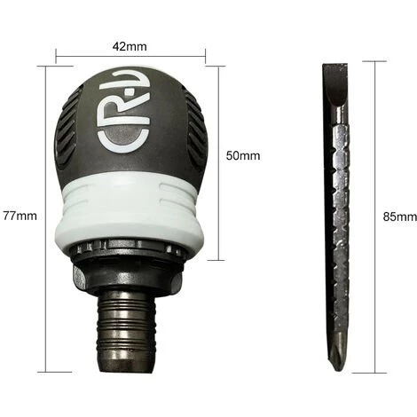 KKmoon Stubby Screwdriver Ratschenschraubendreher Schlitz- Und Kreuz-Dual-End-Teleskop-CR-V-Schraubendreher Multitool Fur Die Wartung Von Elektronikheimen – Bild 4