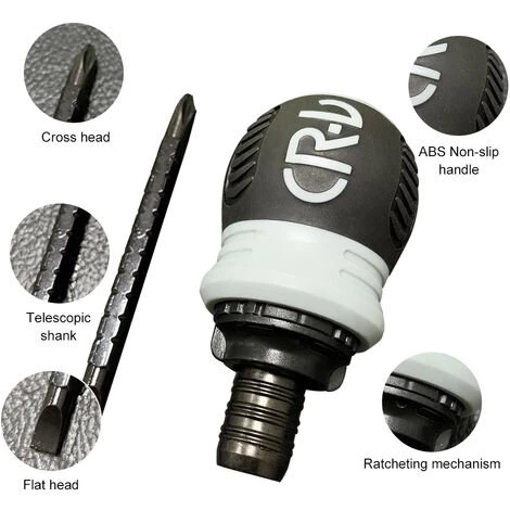 KKmoon Stubby Screwdriver Ratschenschraubendreher Schlitz- Und Kreuz-Dual-End-Teleskop-CR-V-Schraubendreher Multitool Fur Die Wartung Von Elektronikheimen – Bild 5