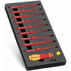 MSW Schraubenzieher Satz 12-teilig Kreuz Schlitz Isoliert VDE Schraubendreher - Silbern