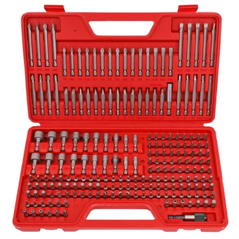 HAPPYSHOPPING 208-teiliger Magnetschraubendreher-Bitsatz Schlagfertiger Bohrer-Bits-Werkzeugsatz