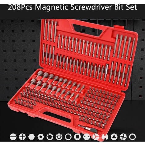 HAPPYSHOPPING 208-teiliger Magnetschraubendreher-Bitsatz Schlagfertiger Bohrer-Bits-Werkzeugsatz – Bild 3