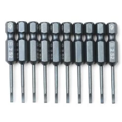 HAPPYSHOPPING 10-teiliges Schlitzschraubendreher-Bit-Set 1/4-Zoll-Sechskantschaft S2 Stahl-Magnetschraubendreher-Bit-Set Für Elektrische Handbohrmaschine Mit Kraftschraubendreher,5cm Länge SL2 - 5cm Länge SL2