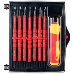 HAPPYSHOPPING 7 In 1 1000V Austauschbare Isolierte Schraubendreher-Satz Mit Magnetischen Phillips Und Geschlitzten Bits Elektriker-Reparatur-Werkzeug-Kit