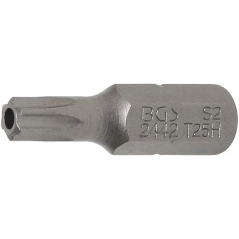 BGS Technic Bit | Länge 25 Mm | Antrieb Außensechskant 6,3 Mm (1/4") | T-Profil (für Torx) Mit Bohrung T25