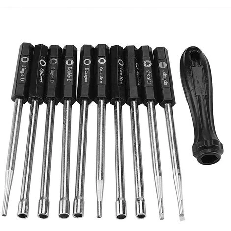 DONTODENT 10 Stück Vergaserschraubendreher-Werkzeugsatz,Einstellschraubendreher Mit Tragetasche,Bürste Und Reinigungswerkzeugsatz Für 2-Takt Common Engine – Bild 3