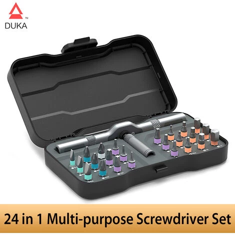 DUKA RS1 Schraubendreher Set 24 In 1 Mehrzweck Ratschenschlüssel Schraubendreher S2 Magnetische Bits Werkzeuge Set DIY Haushalt Reparatur Werkzeugkasten Für Fahrrad Haushaltsgeräte,Schwarz – Bild 2