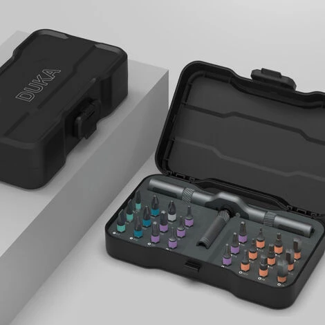 DUKA RS1 Schraubendreher Set 24 In 1 Mehrzweck Ratschenschlüssel Schraubendreher S2 Magnetische Bits Werkzeuge Set DIY Haushalt Reparatur Werkzeugkasten Für Fahrrad Haushaltsgeräte,Schwarz – Bild 3