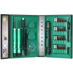 HAPPYSHOPPING 38 In 1 Multifunktionales Präzisions-Telekommunikationswerkzeug Torx Sechskant-Schlitz- Und Kreuzschlitzschraubendreher-Set Reparaturwerkzeug-Set Für Handy-Laptop,Grün