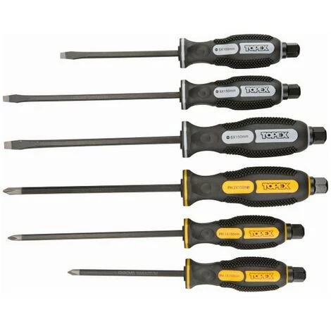 TOPEX 6-tlg. Profi-Schraubendreher Satz, CrV Magnetisches