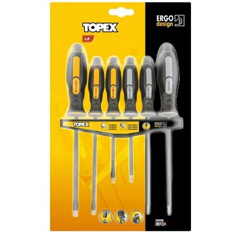 TOPEX 6-tlg. Profi-Schraubendreher Satz, CrV Magnetisches – Bild 2