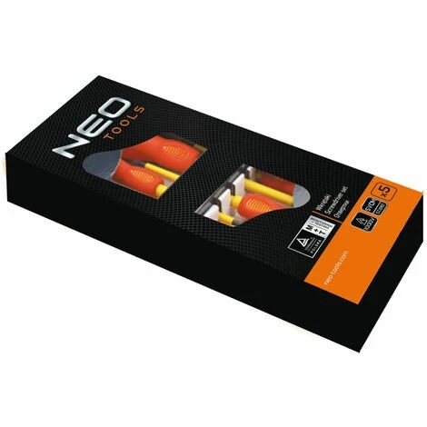 NEO TOOLS 5 Tlg. Elektriker Schraubendreher-Set CrMo 25 Jahre Garantie – Bild 2